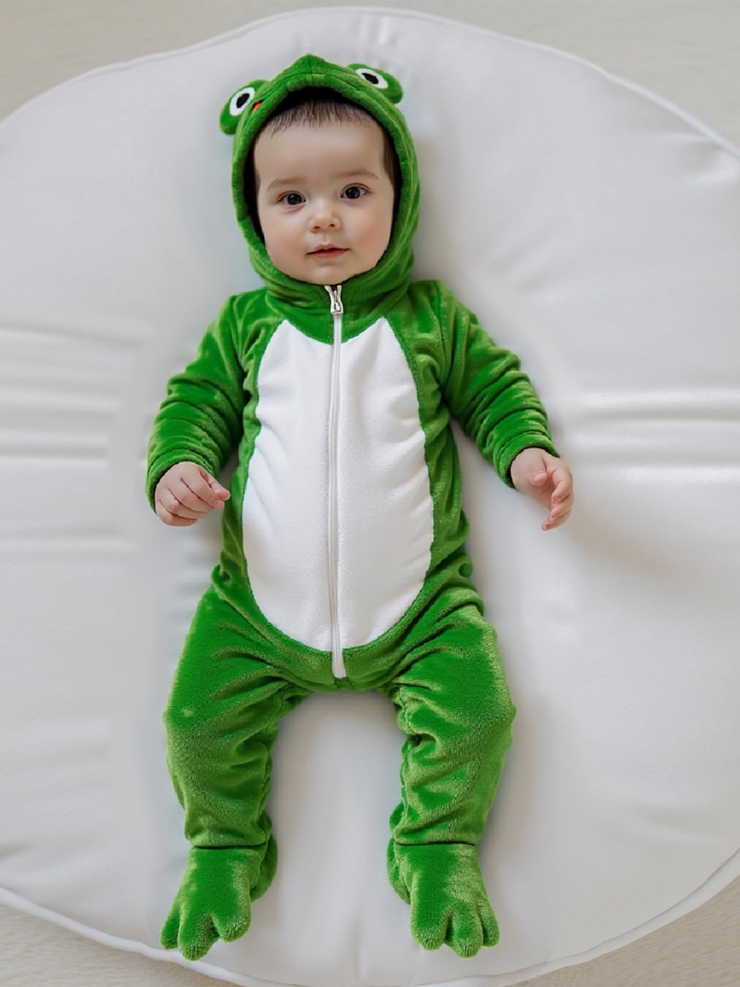 RUINIXCW Kids Toddler Baby Halloween Animal Costume Infant Cute Frog Dog Costume Baby Boy Girl Fall Winter Clothes Warm Flannel Footed Romper Casual Zipper Hooded Footie Jumpsuit