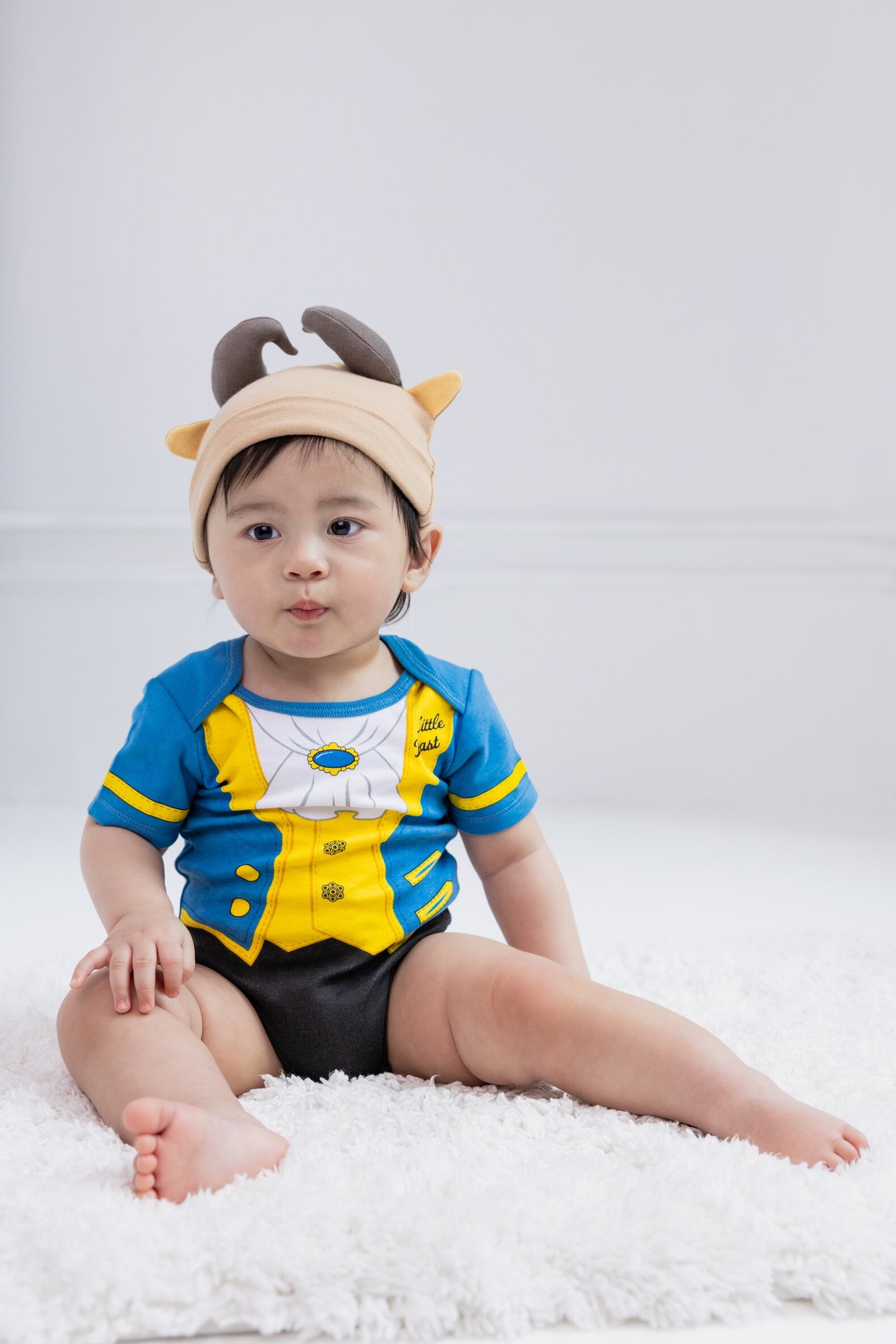 Disney Winnie the Pooh Baby Boy or Girl 2-Piece Cosplay Bodysuit and Hat Set Light Blue Eeyore