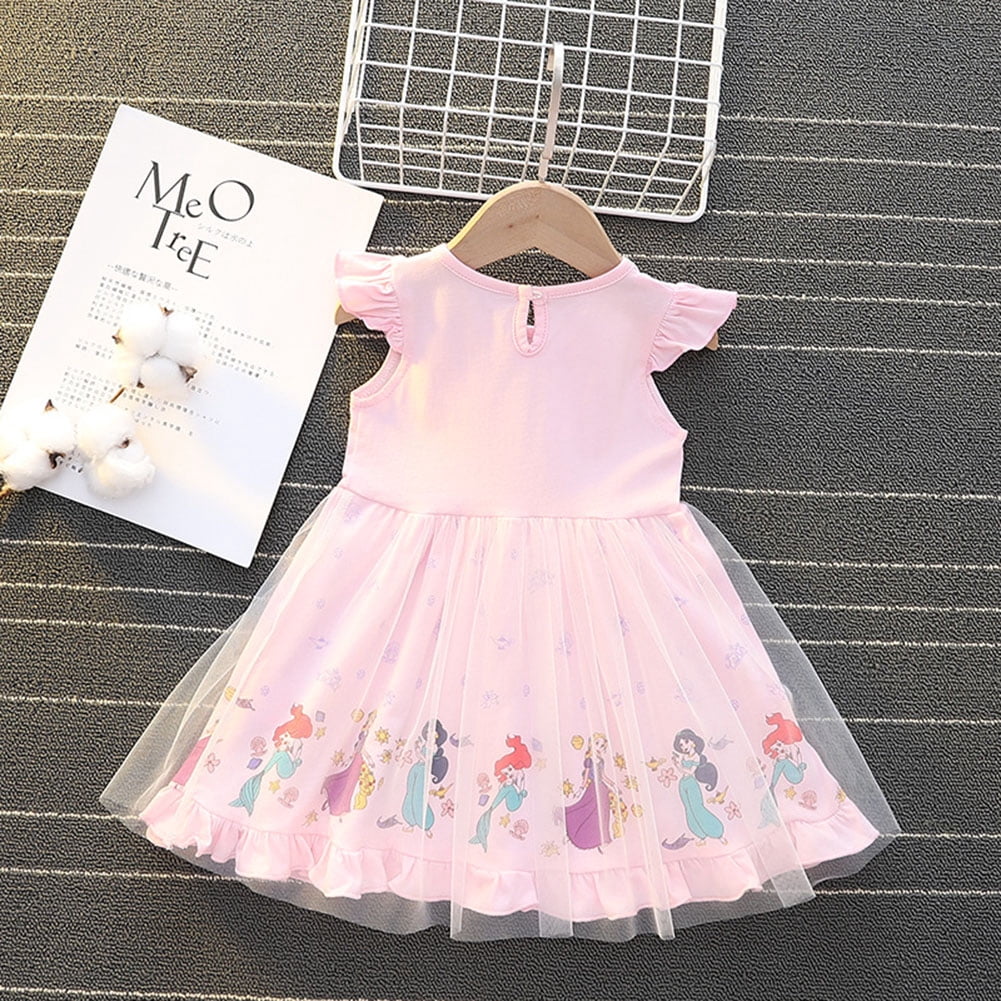 WIBACKER 1-6T Toddler Kid Baby Girls Fancy Party Puff Sleeve Princess Dress Cosplay Costume Dress Up