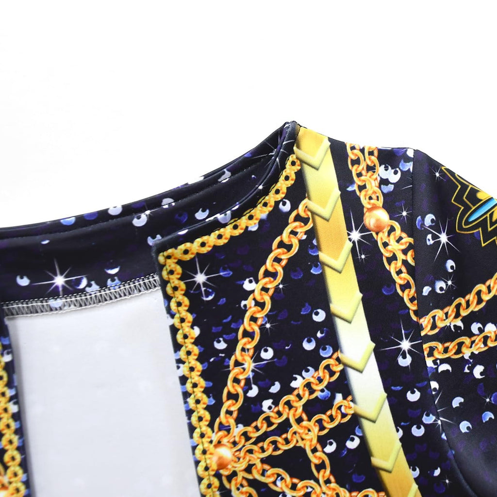 Halloween Costume Pop Star Stage Outfit Pop Idol Jacket Top and Shorts 3-Piece Set