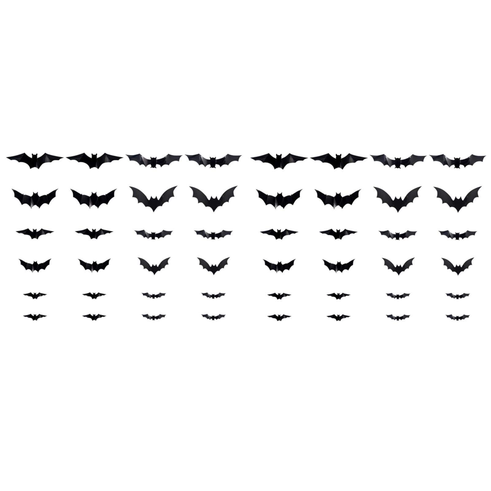 CQHVKQ 60 PCS Halloween Bats Decorations, Realistic 3D LED Bats Wall Stickers Decor, Assorted Size Removable Lighted PVC Bats DIY Wall Sticker for Halloween Party, Bedroom, Home, Indoor and Outdoor