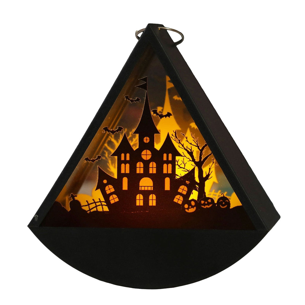 Cheapark Halloween Lanterns Decorations, Battery Operated Black Pumpkin Witch Lanterns, Flickering Light For Indoor Party Home Decor