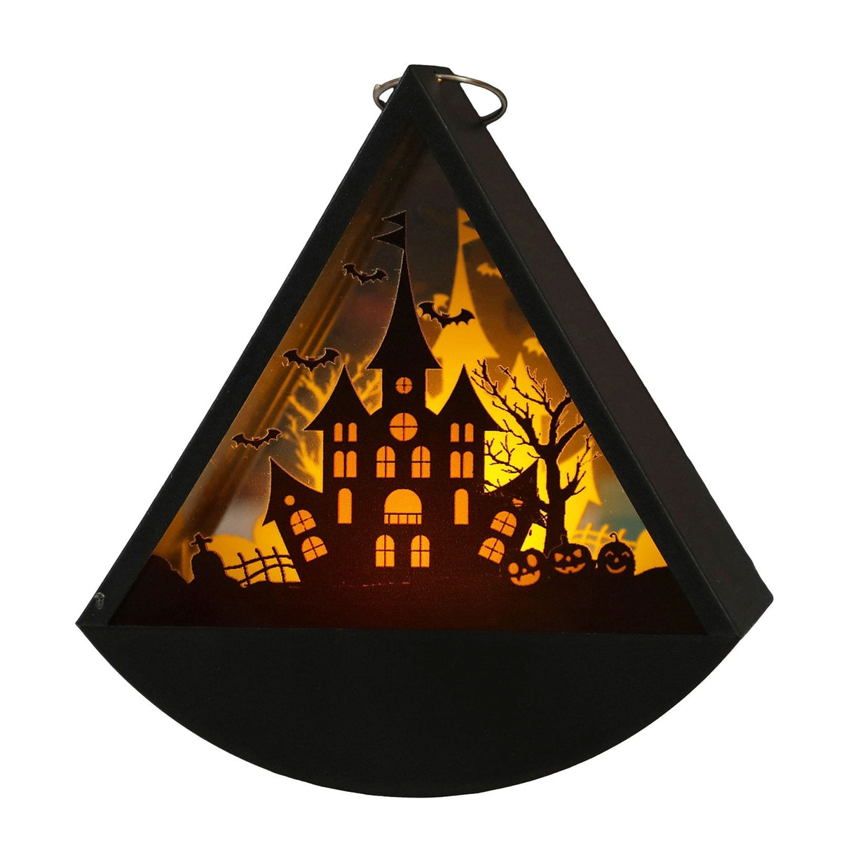 Cheapark Halloween Lanterns Decorations, Battery Operated Black Pumpkin Witch Lanterns, Flickering Light For Indoor Party Home Decor