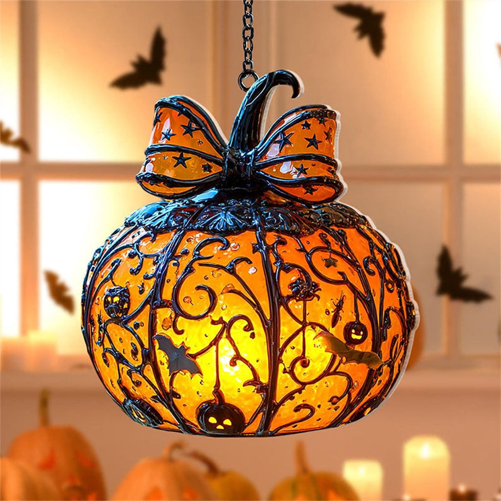 PPLoney Halloween Pumpkin Lantern Pendant - Durable Acrylic Decoration for Spooky Home Ambiance, Perfect for Halloween Parties and Outdoor Displays, Easy to Hang on Doors, Walls, or Trees