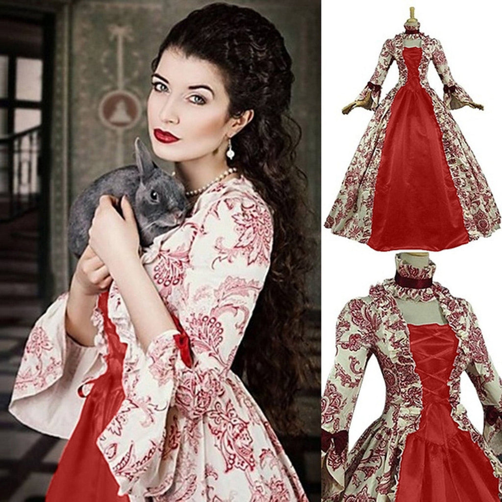 DDAPJ pyju Medieval Dress for Women Evening Masquerade Ball Gowns Vintage 1700S Victorian Renaissance Costume Green XXXXXL