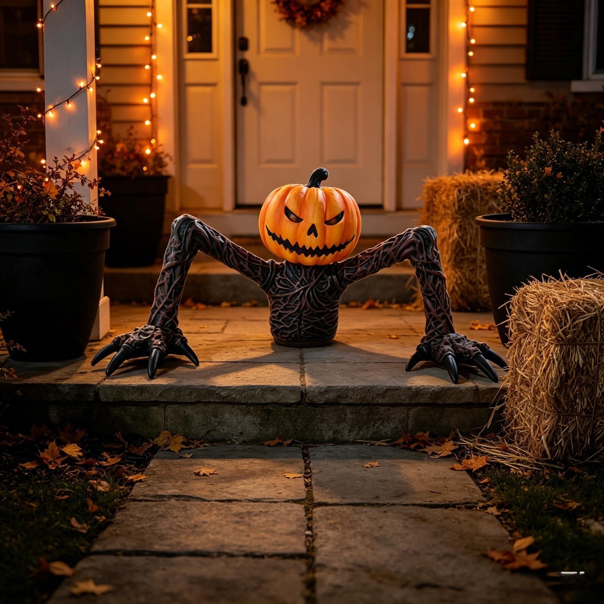 Halloween Light-Up Ghost Decorations Outdoor - 6.5 FT - 8 Sounds Gaint Hanging Swing Ghost Halloween Decoration, Spooky Cute Ghosts Decorations for Front Porch Yard Tree