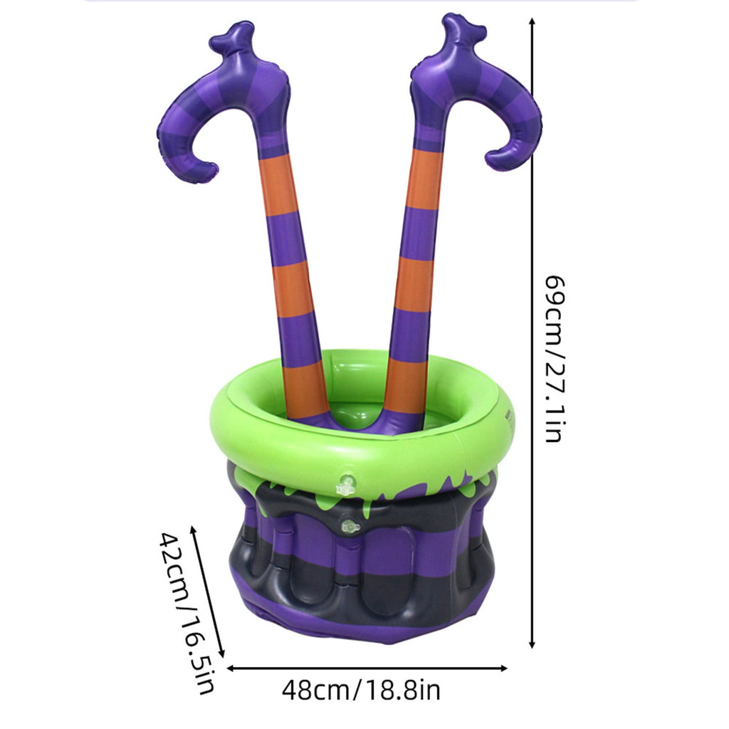 ShaoXinWan Halloween Inflatable Witch Leg Cauldron Cooler, Striped Wizard Leg PVC Ice Beverage Bucket, Themed Party Supply for Backyard, Picnic, Barbecue Layout