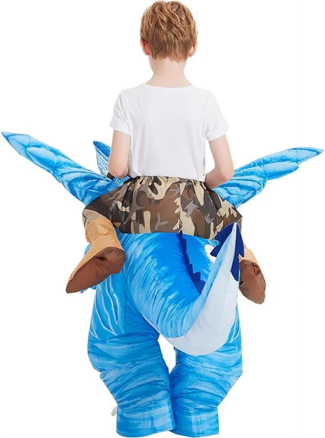 GOOSH Kids Inflatable Dinosaur Costume, Blow Up Dinosaur Costume Inflatable Dino Costume, Funny Halloween Costumes for Boys Girls Unisex Blow Up Costume for Halloween/Party/Cosplay