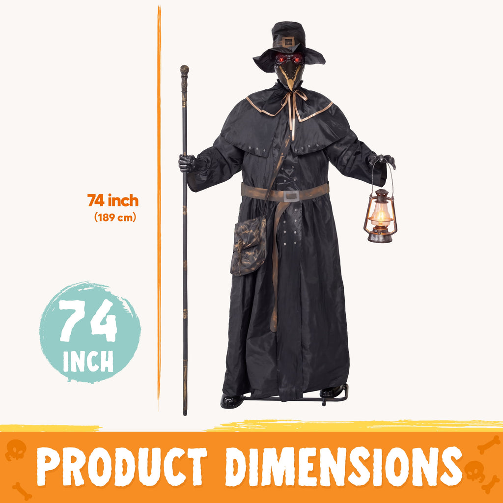 Joyfy 5ft Drinking Skeleton Halloween Animatronic Decorations, Outdoor Haunted Props with Endless Liquid Pouring Effect, Green LED Lights & Spooky Sounds, Life-Size Skeleton for Garden Yard Lawn