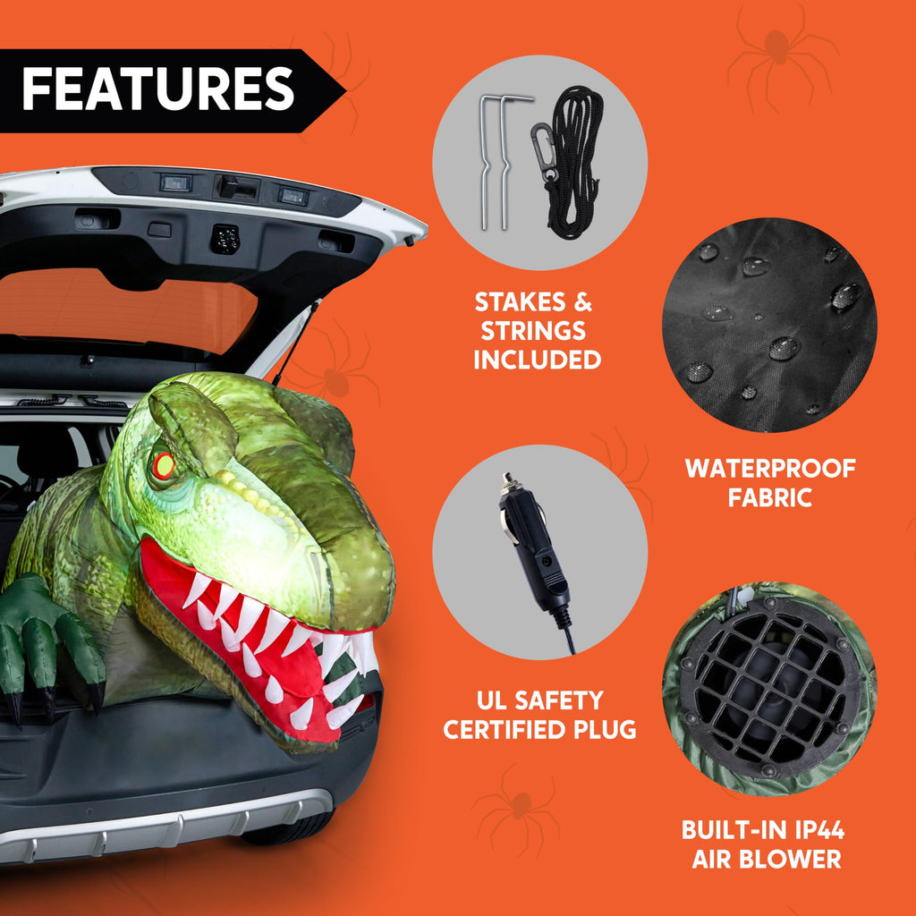 Joyfy 6 FT Halloween Inflatable Haunted Castle Decoration,Trunk or Treat Car Decorations Kit Ghost and Pumpkin with Built-in LED Light for Halloween Party Indoor,Outdoor,Yard,Garden Decor