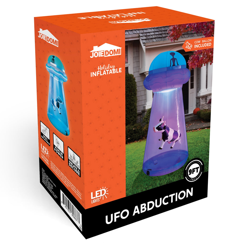 Joyfy 9 ft Halloween Inflatable Giant Alien Decoration with Built-in LEDs,Alien Halloween Decorations Outdoor Blow Up Yard Lawn Decoration