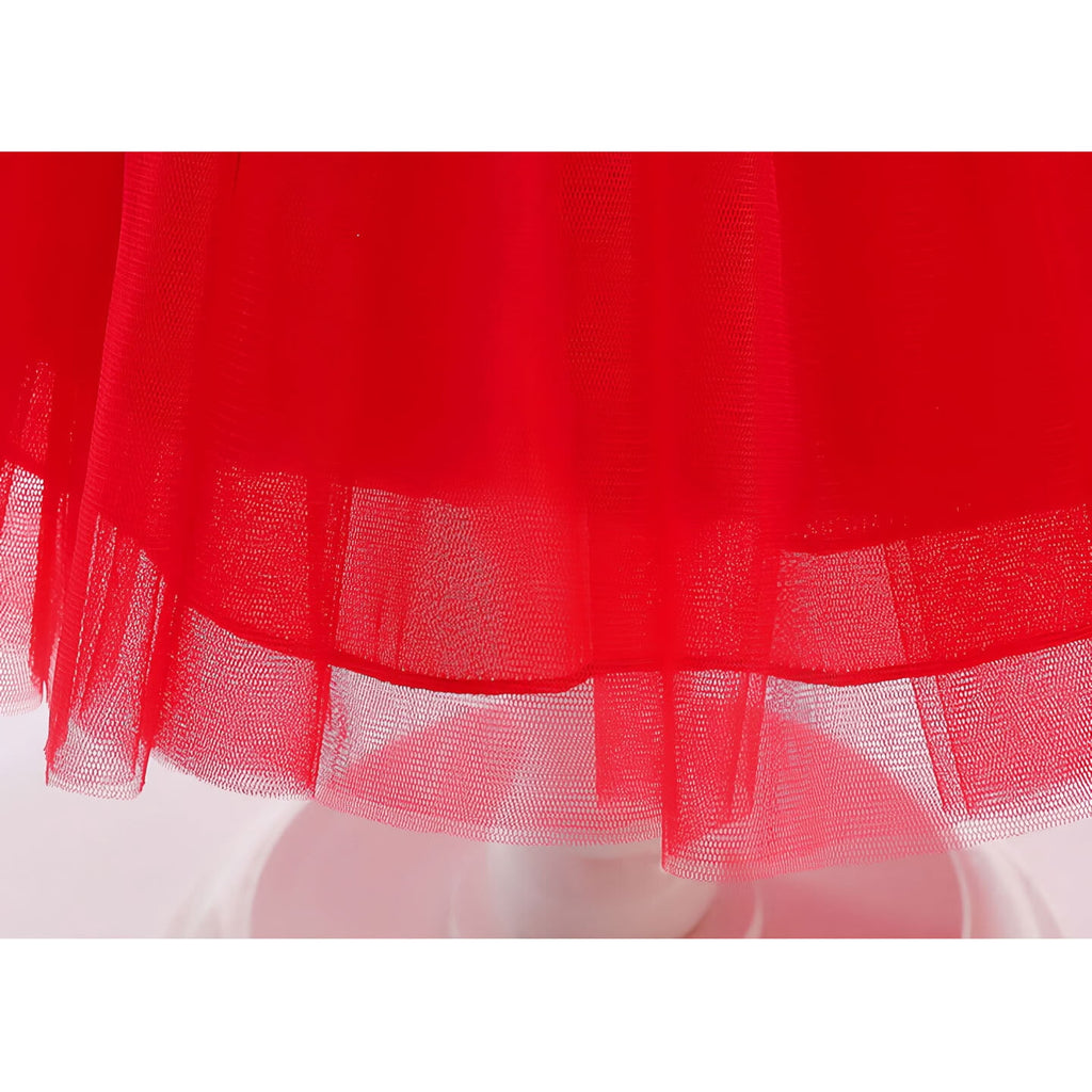 Girls Sequin Tutu Dress Glitter Superhero Knee-Length Party Gown with Detachable Bow Fantasy Outfit for Kids