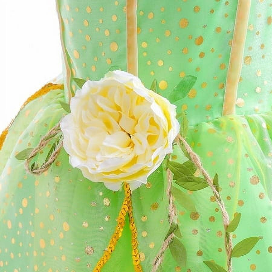 Flowers Fairy Costume Princess Dress Up Set for Girls Tinker Bell Toddler Cosplay Clothes Dress with Wing Set