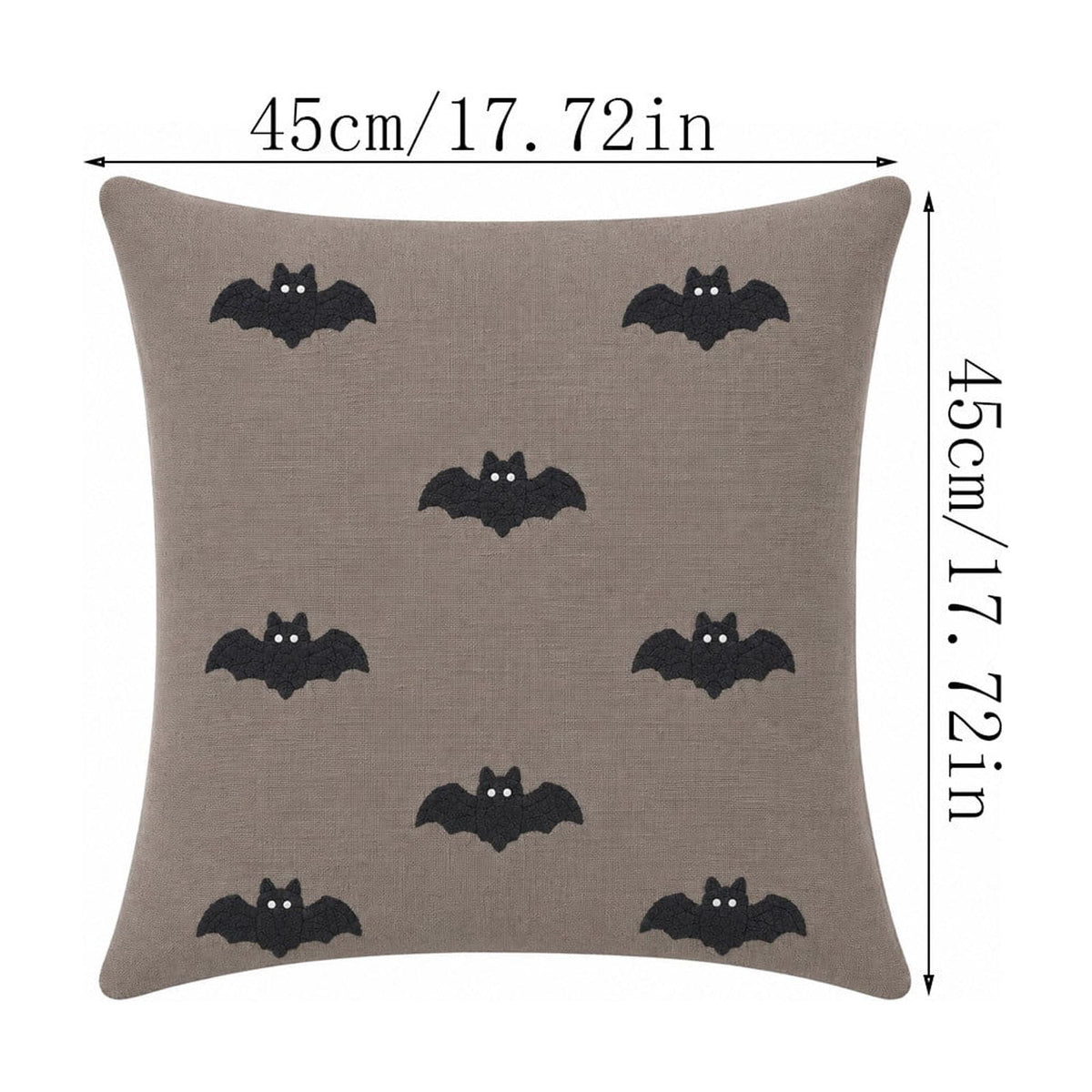 Yeciiwht Halloween Throw Pillow Cover – 18*18inch Embroidered Linen Cushion Case with Ghost, Mummy & Bat Designs, Invisible Zipper, Machine Washable