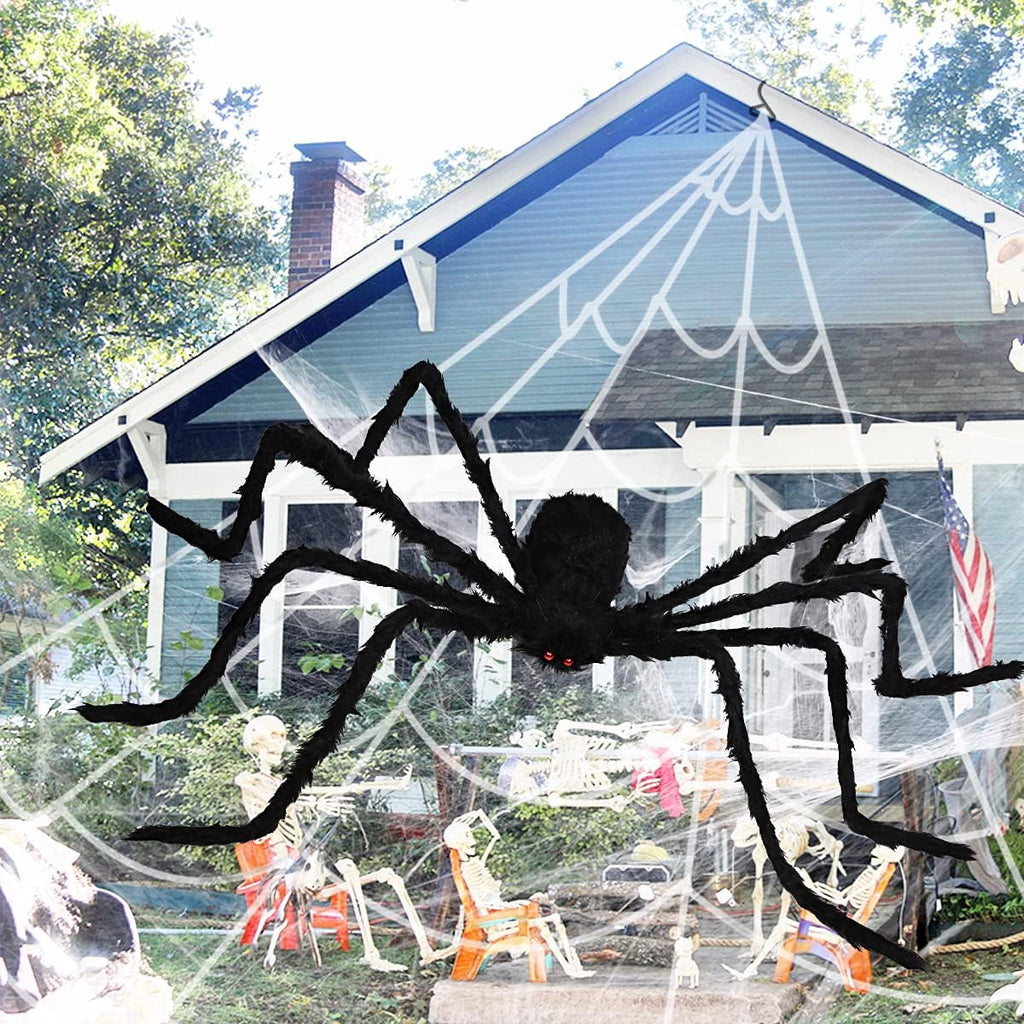 Ayieyill Spider Halloween Decorations Outdoor, 5FT Scary Giant Spider for Halloween Yard Decorations, Haunted House Props, 1pc