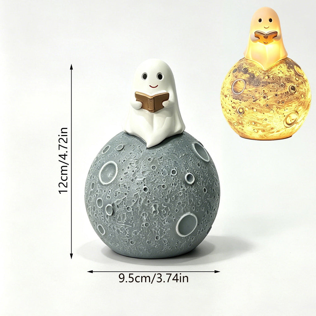YZEGDCH Halloween 3D Ghost Campfire Flickering Night Light 2 Funny Roasting Marshmallows at Campfire LED Electric Faux Flameless Campfire Nightlight Funny Halloween Decor