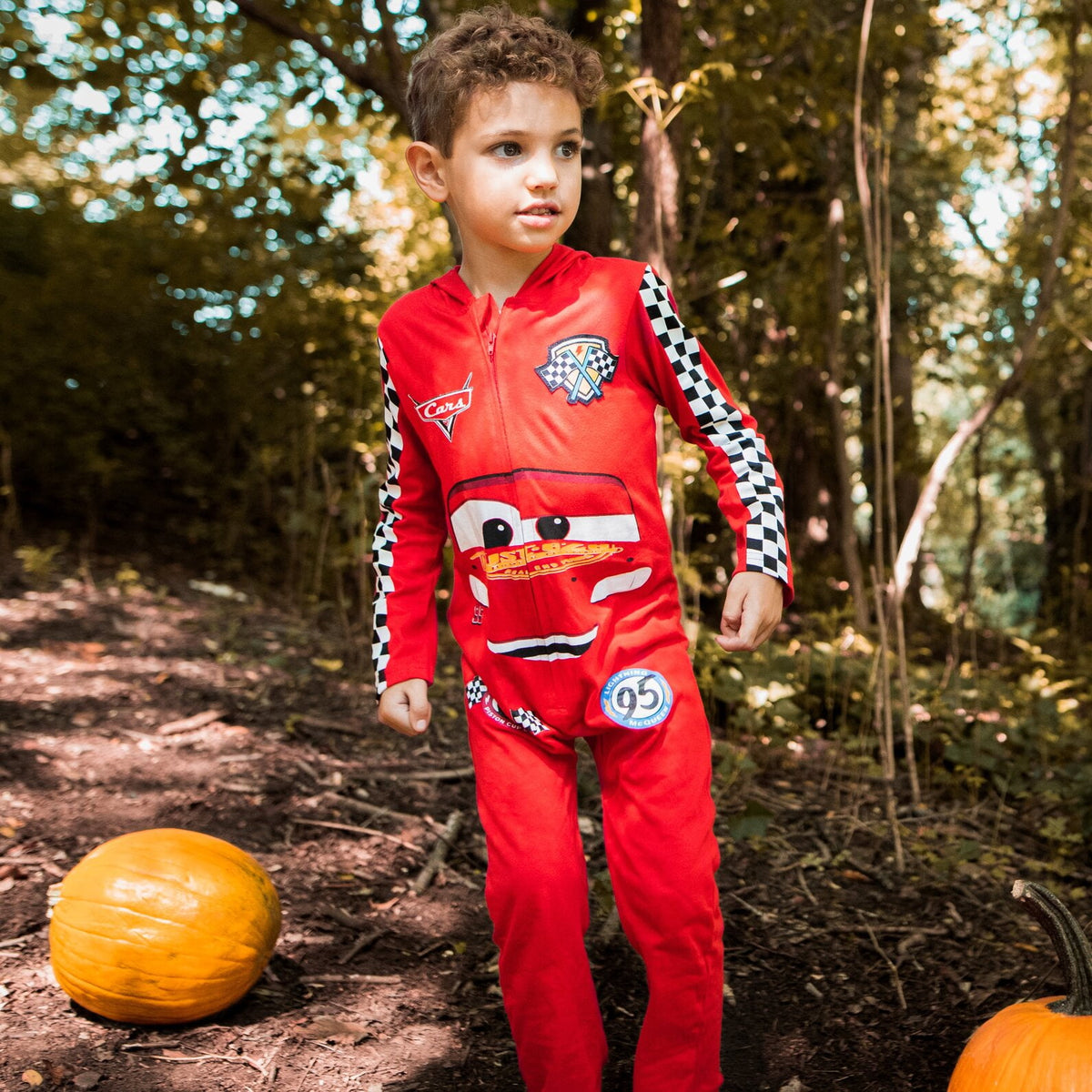Disney Cars Toddler Boy or Girl Cosplay Hooded One Piece McQueen Red