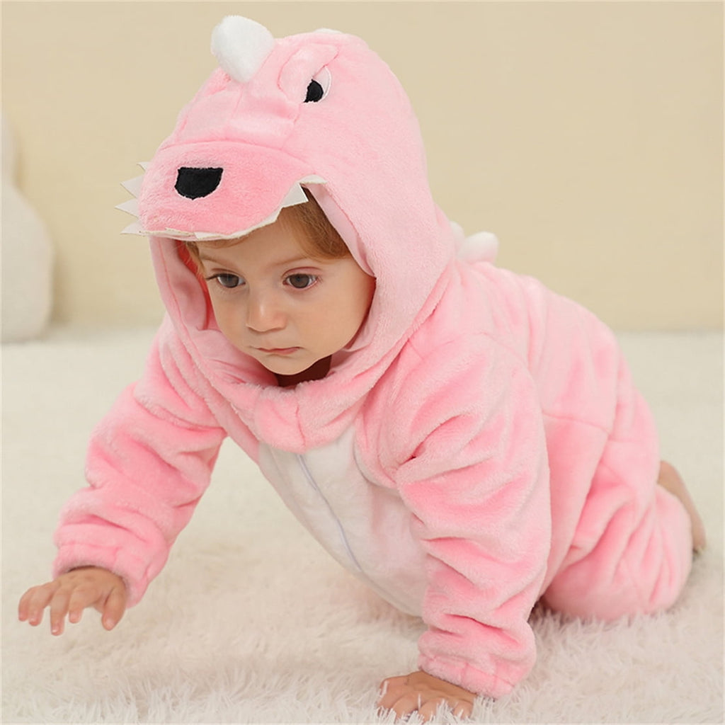 WIBACKER 0-3T Unisex Baby Animal Costume Winter Autumn Flannel Hooded Romper Christmas and Halloween Panda Cosplay Jumpsuit