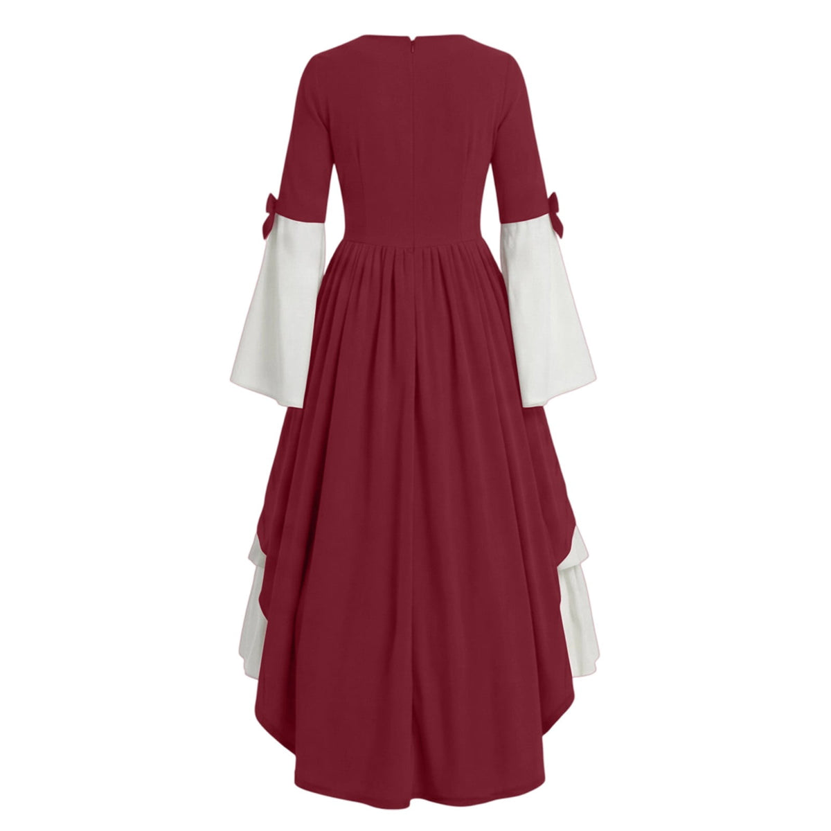 Gothic Dresses for Women Medieval Renaissance Halloween Costume Lace Up Corset High Low Ruffle Hem Square Neck Vintage Gown