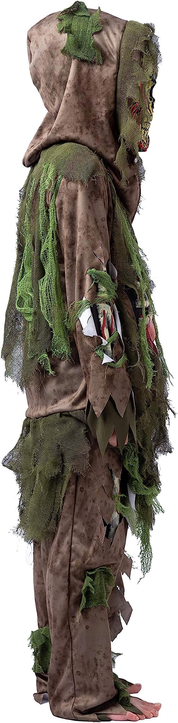 Joyfy Halloween Swamp Skeleton Living Dead Zombie Costume for Boys, Scary Zombie Costume for Kids Halloween Monster Themed Party Dress Up