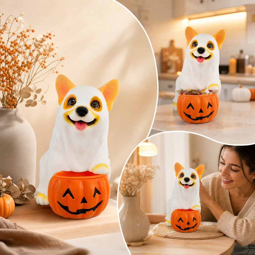 Clearance! Christmas Golden Retriever Statue with LED Lights, Cute Dog Holding Puppy Figurine, Christmas Decoration Indoor Outdoor, Gift for Kiddo Adults