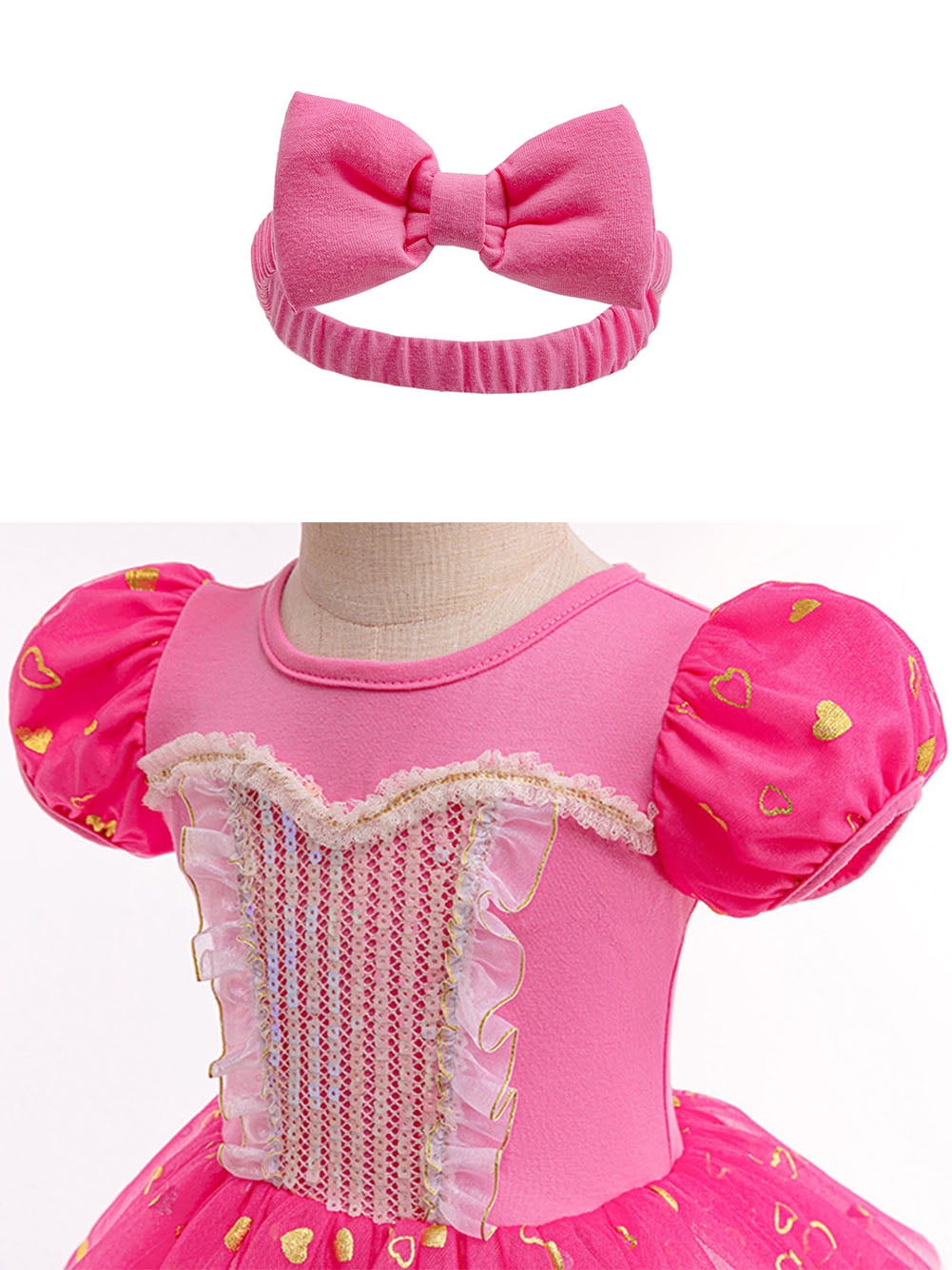 WIBACKER Infant Baby Girls Princess Romper Costume Onesie Fancy Dress Bodysuit with Headband Halloween Birthday Dresses