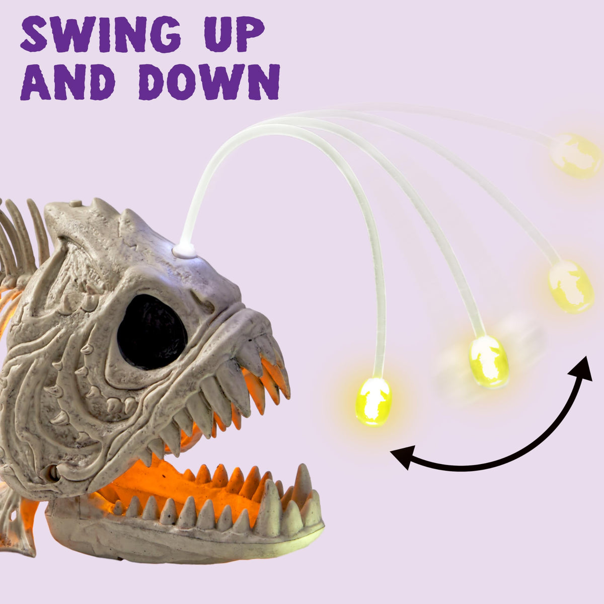Joyfy Halloween Skeleton Fish Skeleton Halloween Decor,Plastic Skeleton with LED Eye for Halloween Decoration Outdoor Haunted House Party