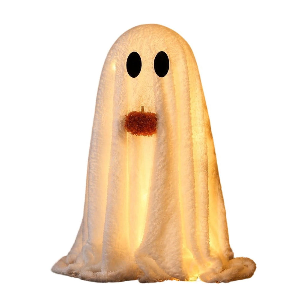 Fwttom Ghost Night Light, Halloween Lights Cute Ghost Reading Book Lamp, Halloween Decorations Indoor Light Up Ghost Statue Ghost Light for House Mantel Bedside