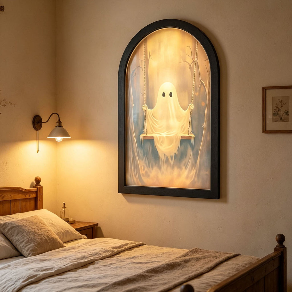 Clearance Martha Ghost Mirror! Halloween Decorations Indoor Gifts, LED Ghost Mirror Hologram,Spooky Gothic Decor,Haunted Mirror Halloween Decorations,Vintage Wall Decor for Living Room Fireplace