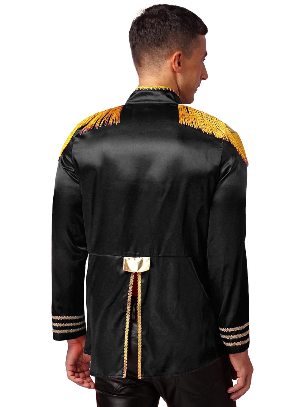Eandarui Men's Halloween SGT Sergeant Pepper Costume Jacket Fancy Dress Hippie Music Star 1960s Shirt Red S