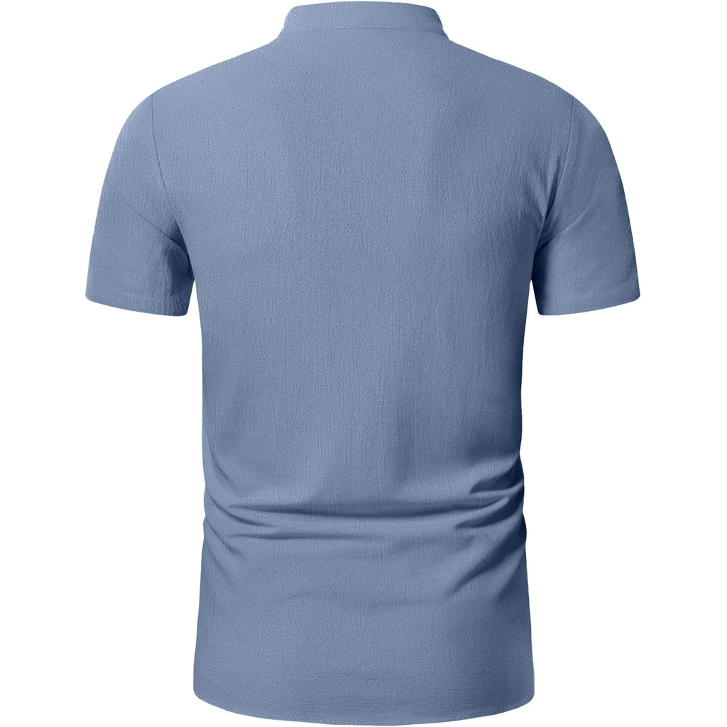 HAOMEILI Men's Short Sleeve Shirts Retro Style Lace up for Medieval,Viking,Hippie Halloween Cosplay Pirate Renaissance Costume