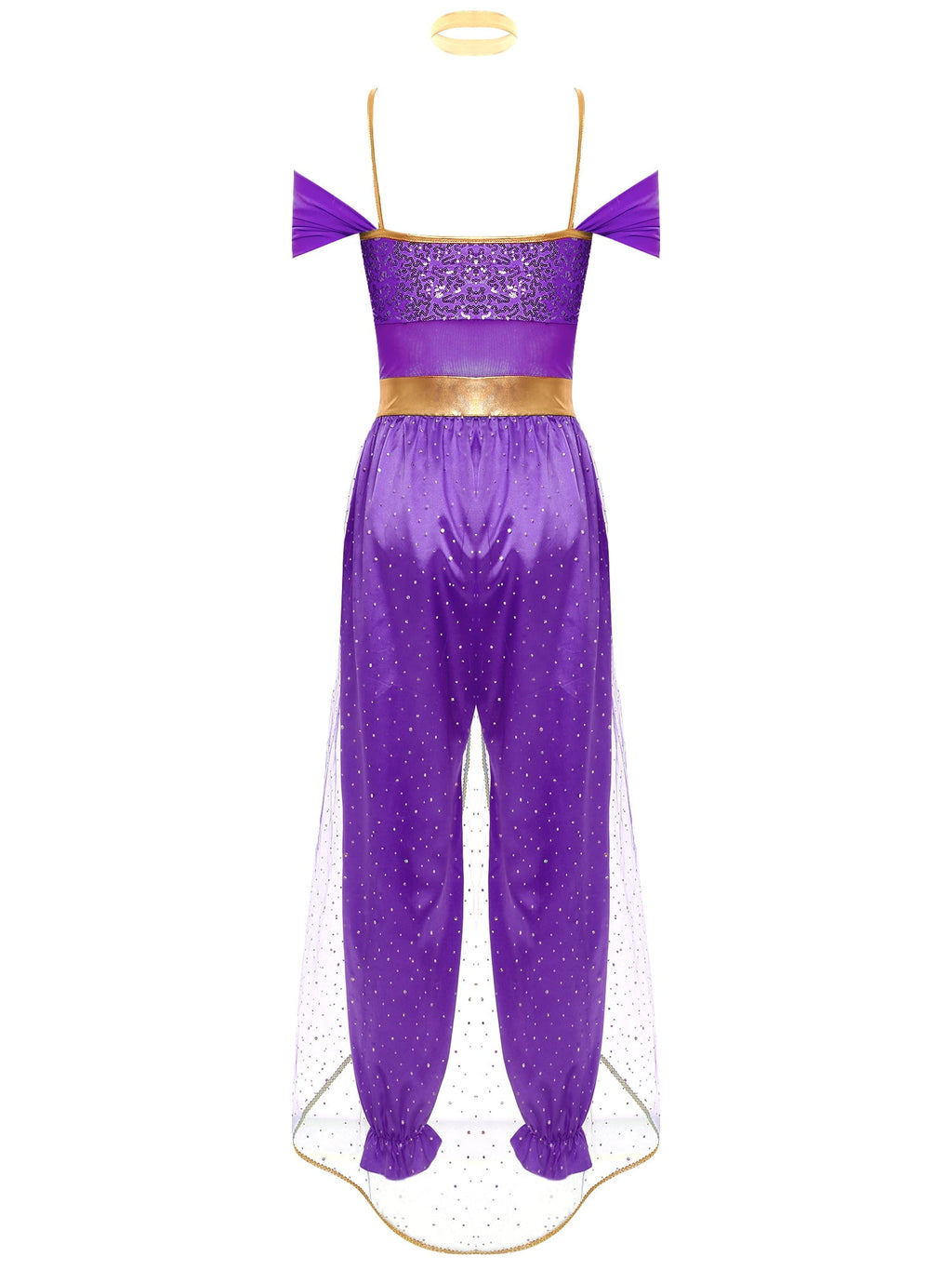 YiZYiF Women's Arabian Princess Dance Costume Halloween Party Fancy Dress Shiny Belly Dance Jumpsuit Turquoise B 4XL
