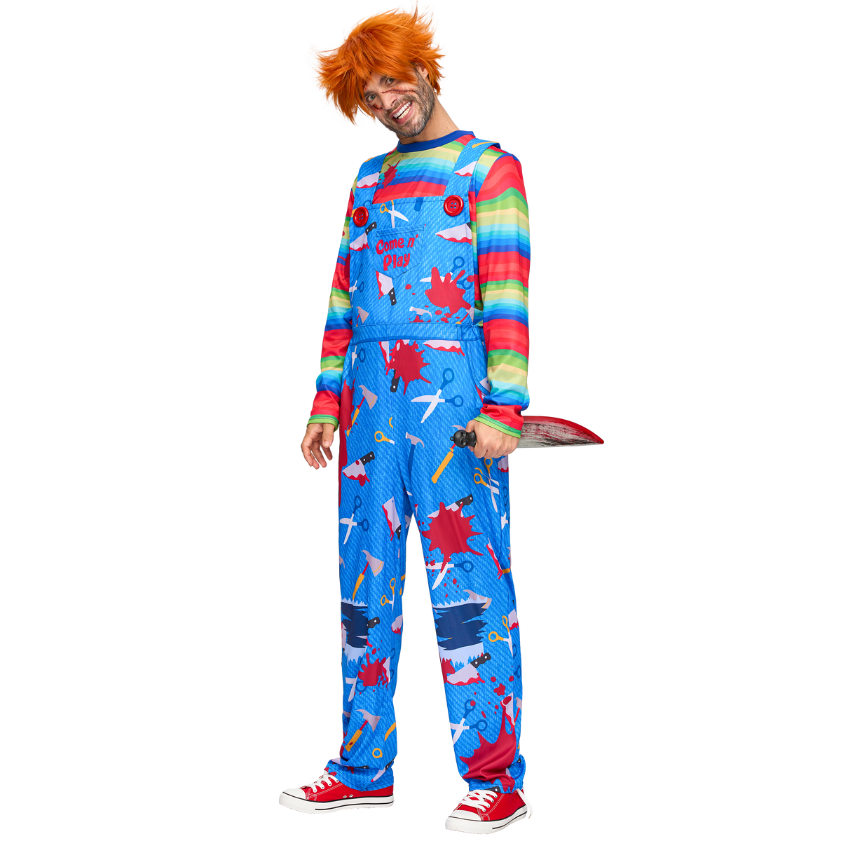 Joyfy Creepy Doll Costume for Women, Family Matching Killer Doll Costume for Halloween Fancy Dress up Cosplay