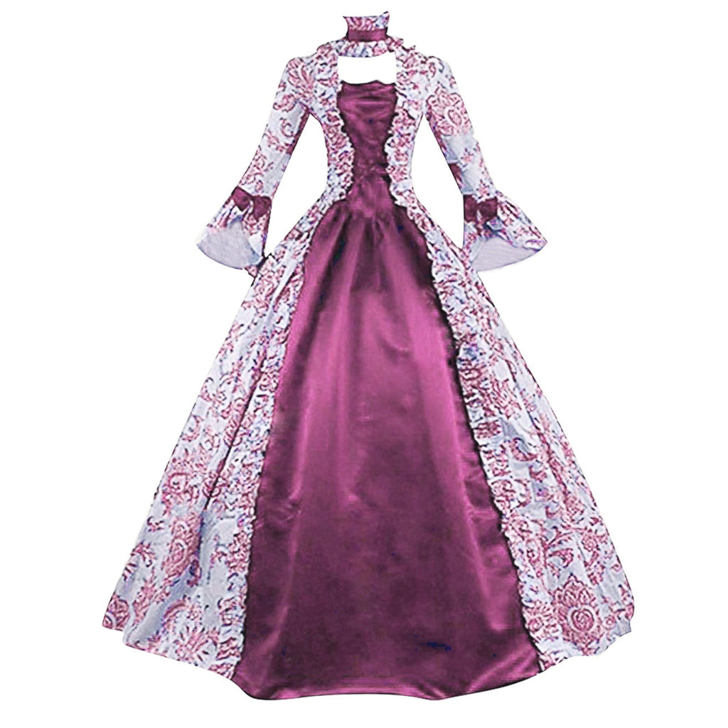 UPPADA Plus Size Victorian Dress for Women Lace Up Flare Sleeve Ball Gown with Corset Evening Party Maxi Gowns Vintage Cocktail Dress Wedding Dresses Early