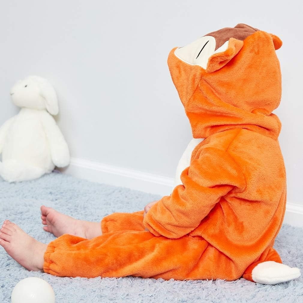 WIBACKER 0-3T Unisex Baby Animal Costume Winter Autumn Flannel Hooded Romper Christmas and Halloween Panda Cosplay Jumpsuit