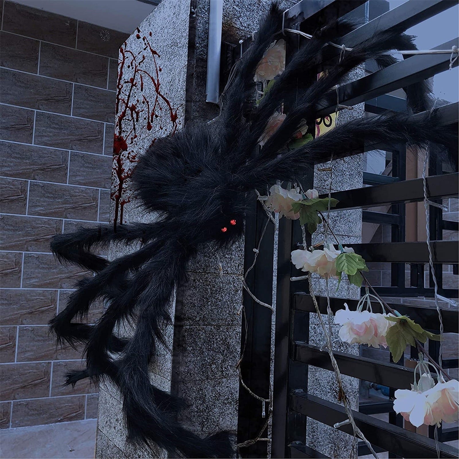 Giant Spider 6.5 Ft, 78" Halloween Decorations Fake Halloween Decor Spiders Large, Furry Spiders for Outdoor Indoor Yard Home Costumes Party House Décor, 1 Pack