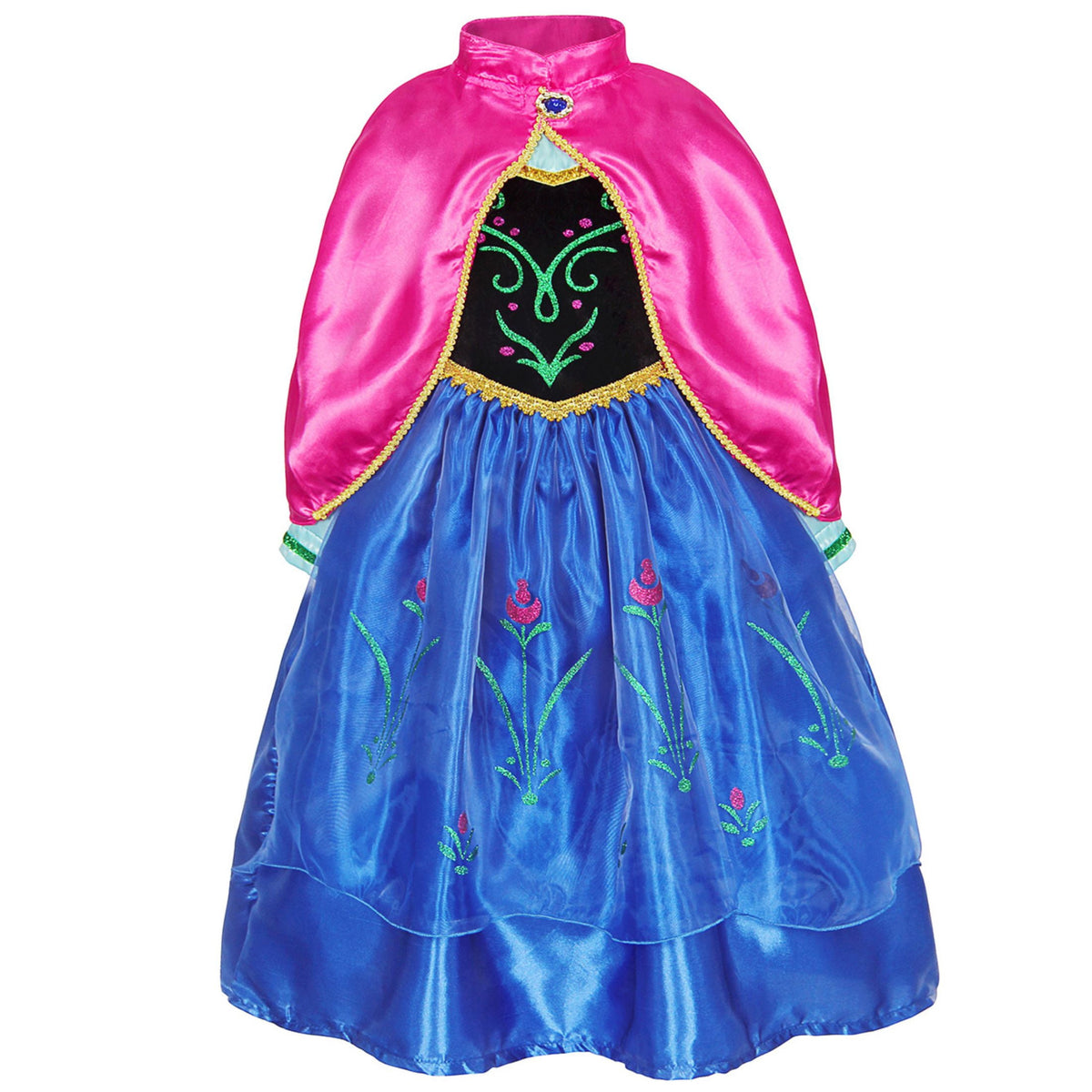 Jurebecia Princess Dress Snow Queen Costume for Girls Birthday Party Halloween Christmas Cosplay Outfit Toddler Kids 120 cm 5-6 Years
