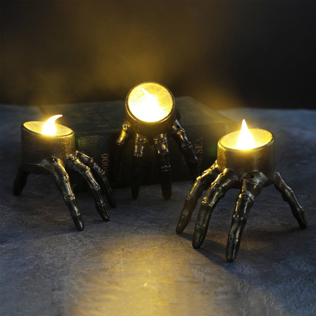 5pc Halloween Spooky Skeleton Hand Candle Flameless Candle Lamp Scary Spooky Candle Halloween Decoration Lights
