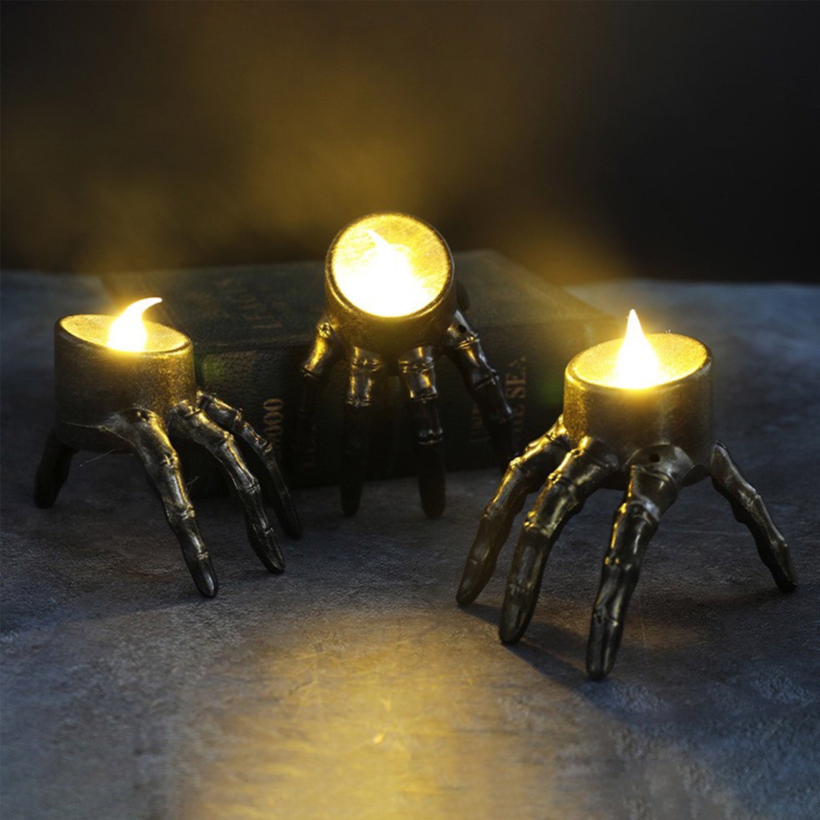 5pc Halloween Spooky Skeleton Hand Candle Flameless Candle Lamp Scary Spooky Candle Halloween Decoration Lights