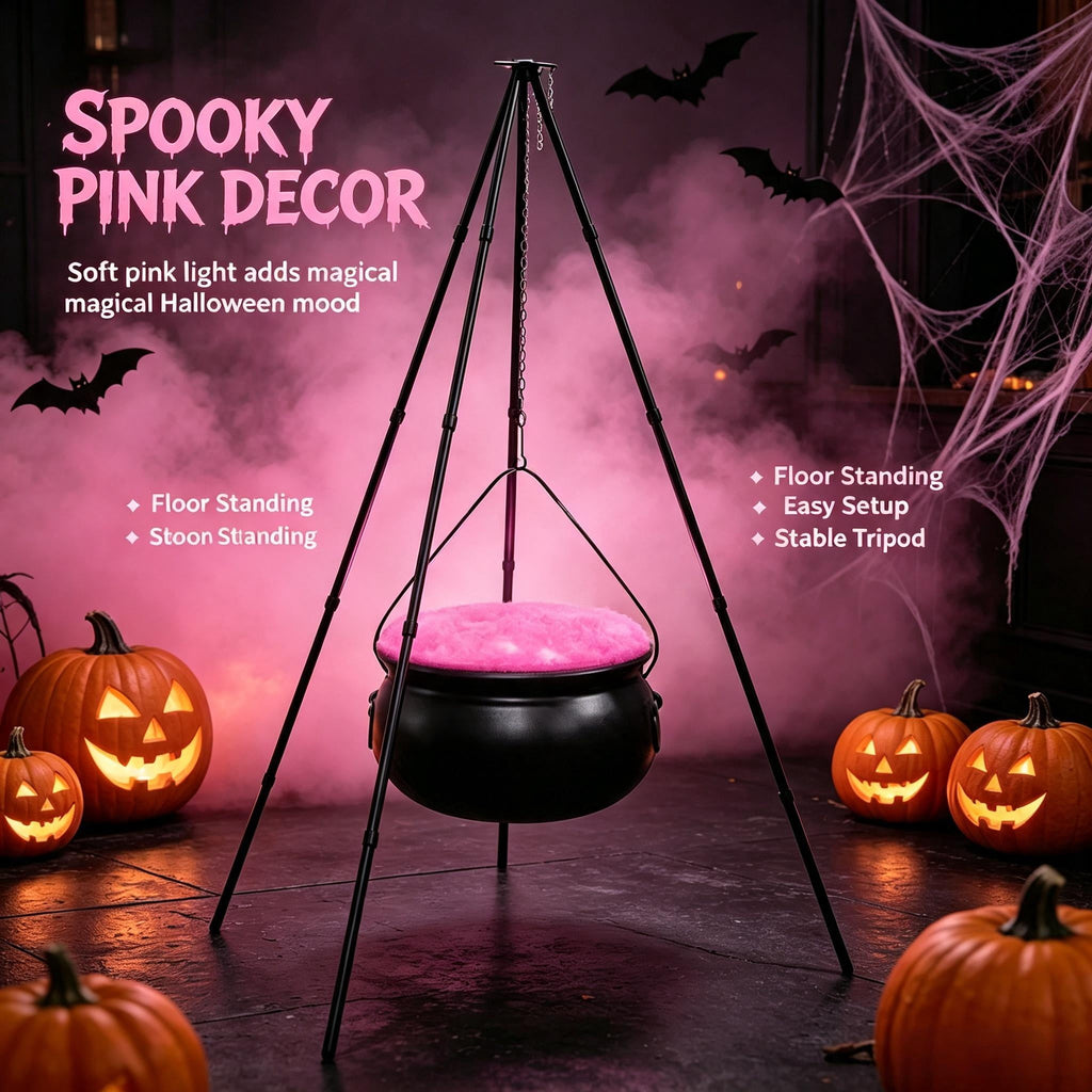 Muecwrye Halloween Decorations Outdoor, Halloween Clearance! Halloween Witches Cauldron with Lights, DIY Bubbling Cauldron Set Decor for Home Porch Outside, Halloween Party Supplies( Without Tripod)