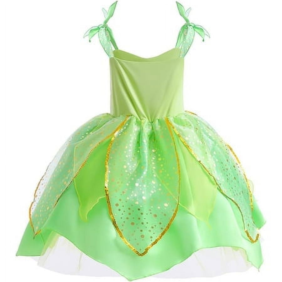 Flowers Fairy Costume Princess Dress Up Set for Girls Tinker Bell Toddler Cosplay Clothes Dress with Wing Set