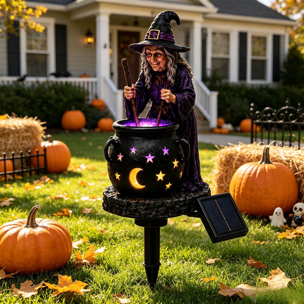 Clearance! Highland Cow Solar Garden Light, 18in Garden Statue with LED Glow, Waterproof Outdoor Yard Decor Stake, Resin Lawn Pathway Light for Backyard Patio Porch Halloween Gift