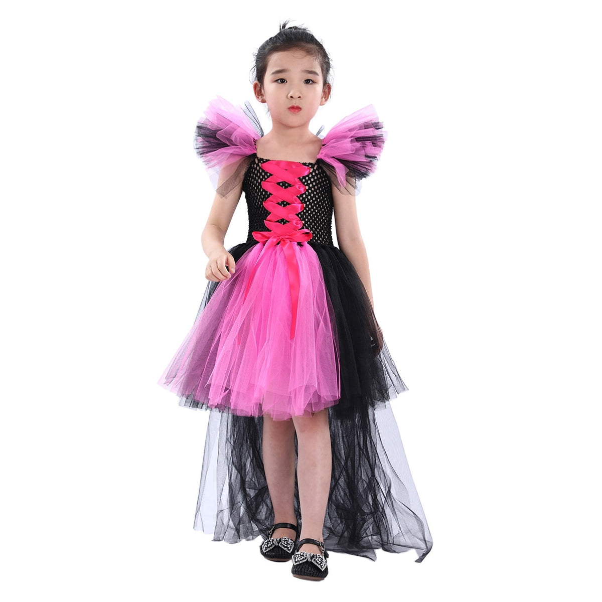 HNMKIU Halloween for Girls Toddler Kids Baby Girls Magnificent Witch Halloween Black Gown Fancy Dress Up Cosplay Party Tutu Dress Dresses E - 18-24 Months