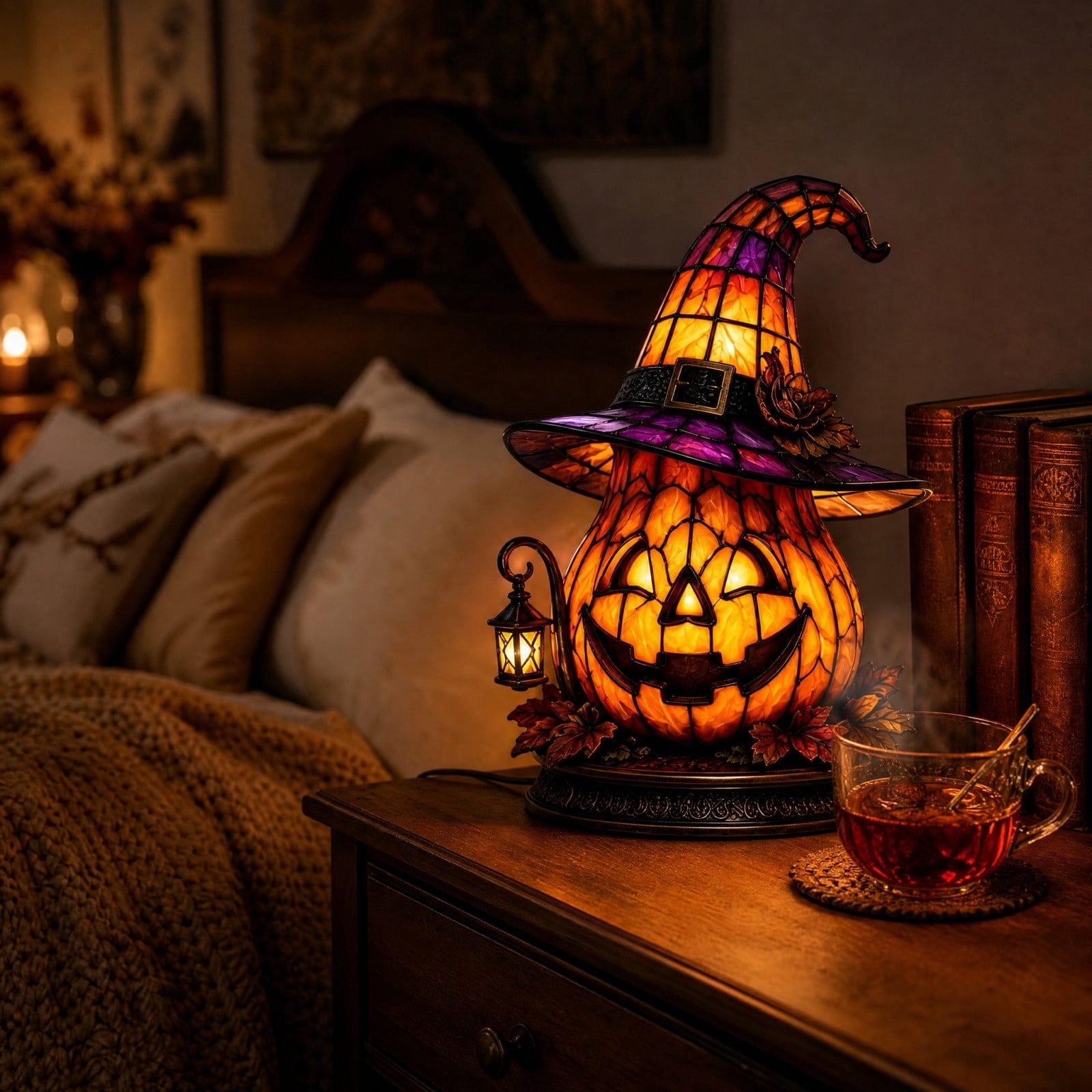 Mauxuk Halloween Black Witch Acrylic Decor - Gothic 2D Tabletop Centerpiece for Spooky Party, Haunting Mantel Decor, Gift for Horror Fans, 8-Inch Tall with Stand