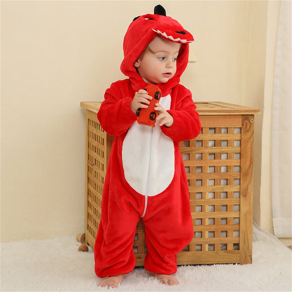 WIBACKER 0-3T Unisex Baby Animal Costume Winter Autumn Flannel Hooded Romper Christmas and Halloween Panda Cosplay Jumpsuit