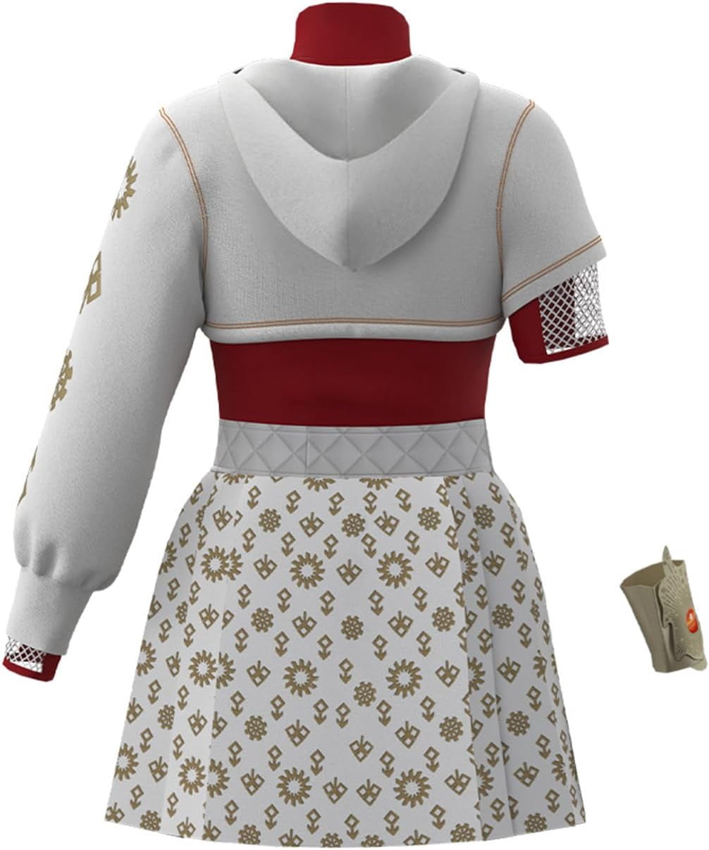 Guvpev Women Nova Bright Costume, Zombies 4 Costumes, Dawn of the Vampires Nova Cheerleader Cosplay Costume, Mesh Top Skirt Hoodies Wrist Prop Full Set Outfits, Halloween Fancy Dress Costumes