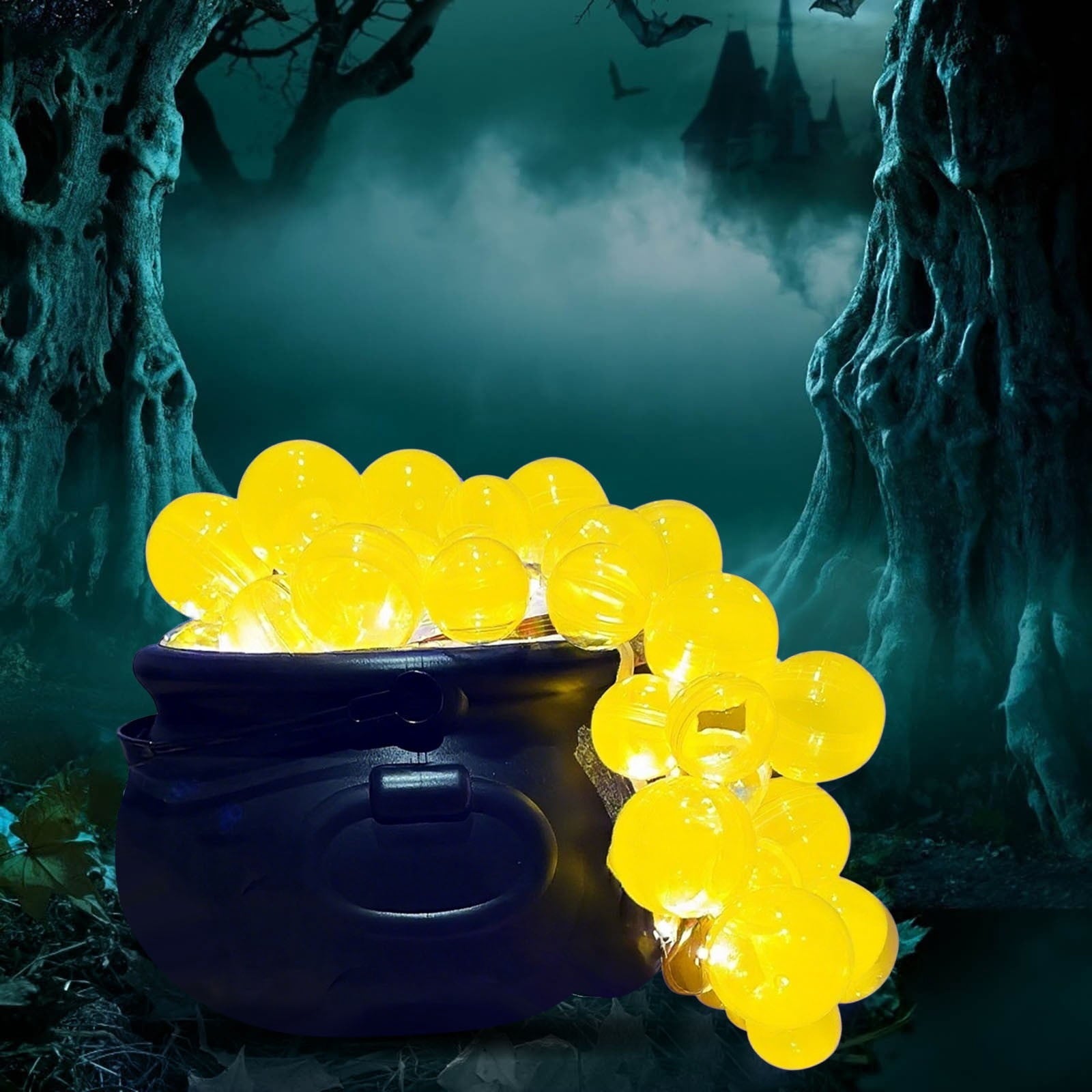 Muecwrye Halloween Decorations Outdoor, Halloween Clearance! Halloween Witches Cauldron with Lights, DIY Bubbling Cauldron Set Decor for Home Porch Outside, Halloween Party Supplies( Without Tripod)