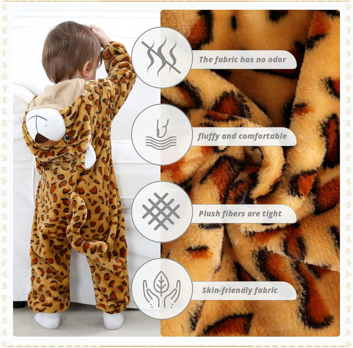 WIBACKER 0-3T Unisex Baby Animal Costume Winter Autumn Flannel Hooded Romper Christmas and Halloween Dinosaur Cosplay Jumpsuit