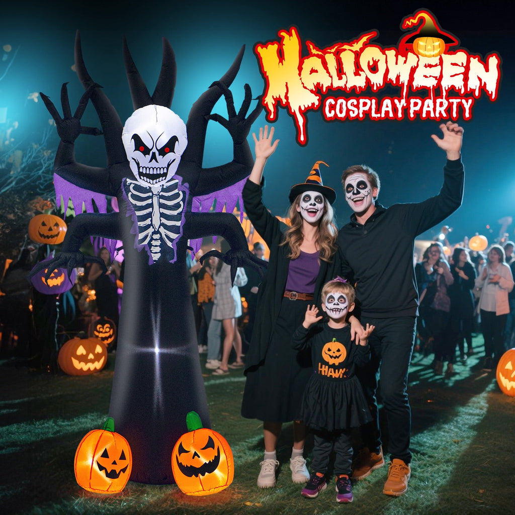 Toiyjofe 6ft Halloween Inflatable Black Cat with Jack-o'-Lantern & LED Lights, Trick-or-Treat Yard Decoration with Witch Hat for Outdoor Lawn & Porch
