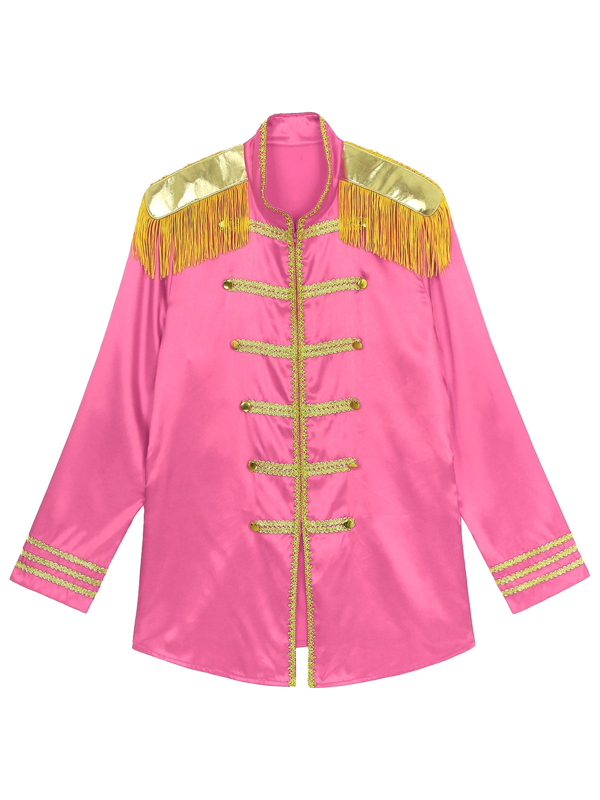 Eandarui Men's Halloween SGT Sergeant Pepper Costume Jacket Fancy Dress Hippie Music Star 1960s Shirt Red M